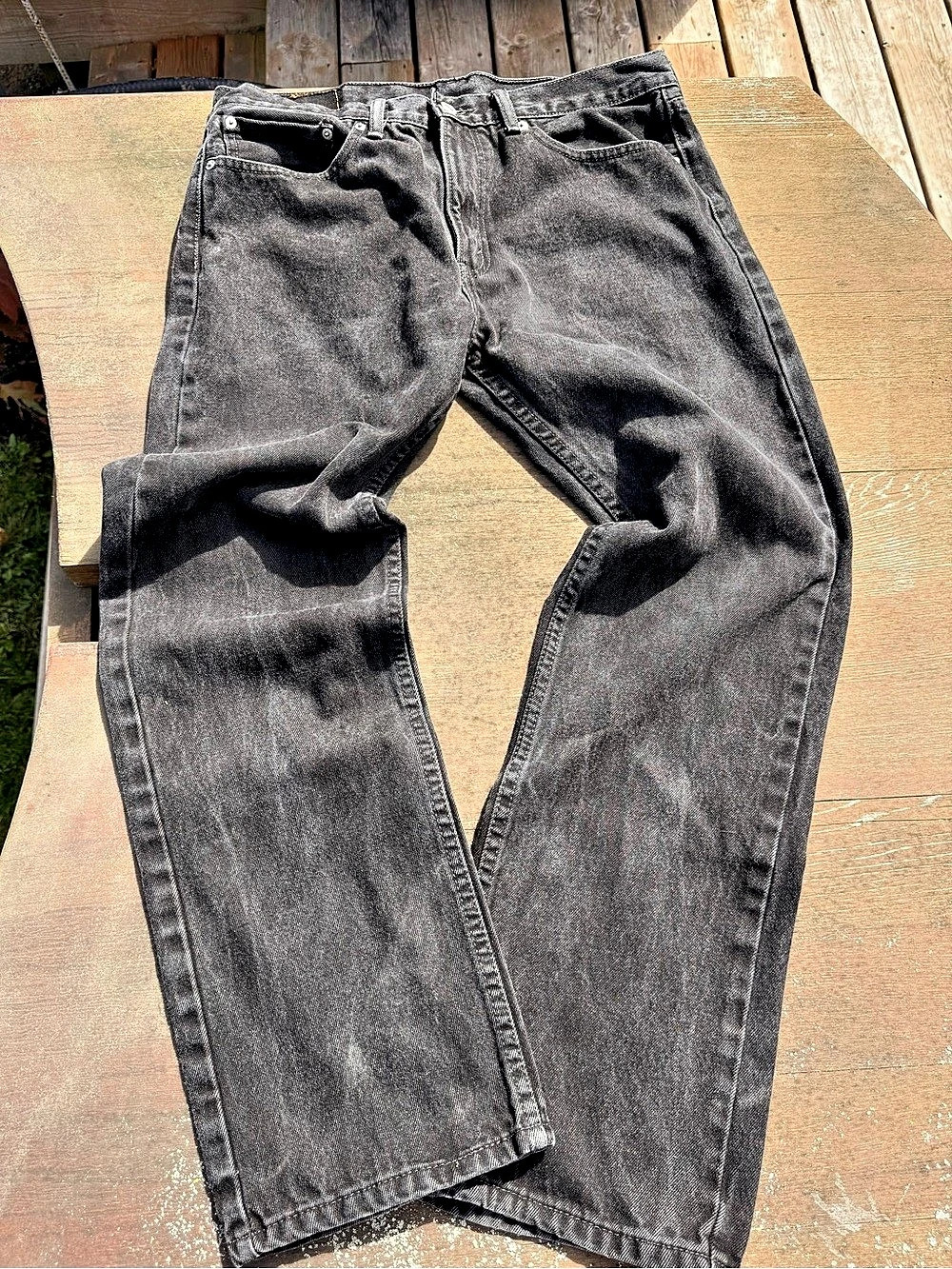 Levi's 505 Regular Fit Jeans Straight Leg Vintage Black Waist 34